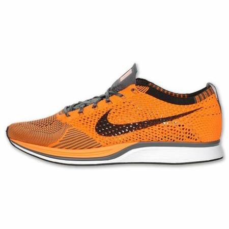Nike Orange Flyknit Racer Men's Running Shoes Size 11.5